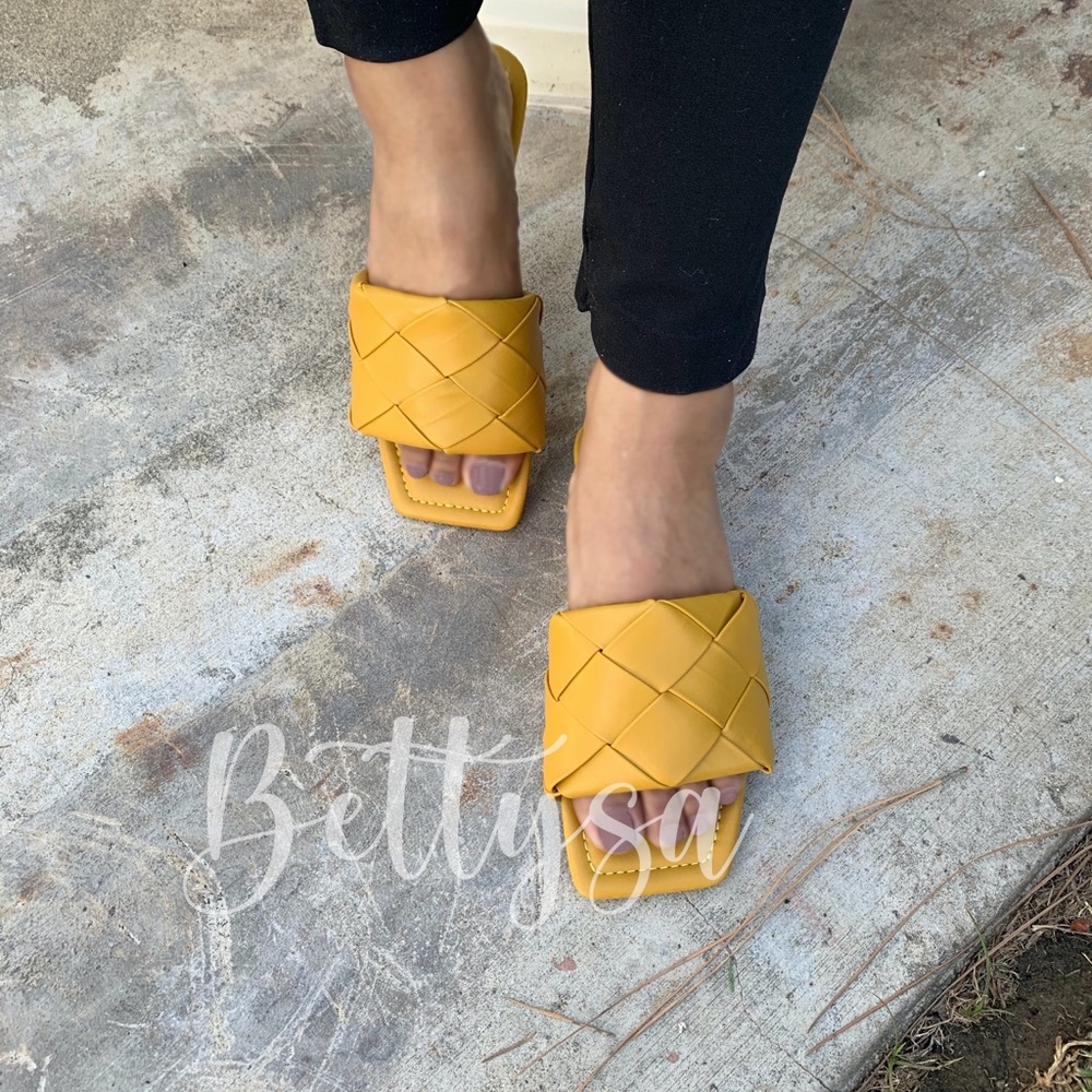 Mustard Faux Suede Sandals